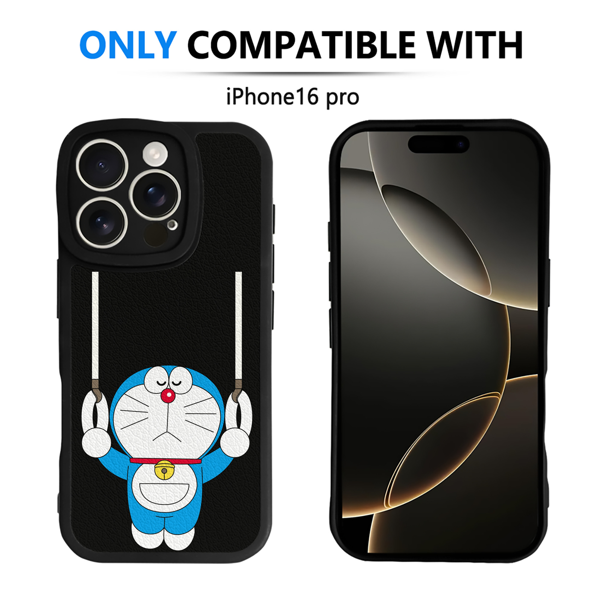 （画像用） ドラえもん Doraemon 【iPhone 16シリーズ対応】シリコンスマホケース（レザー調） 材質：シリコン